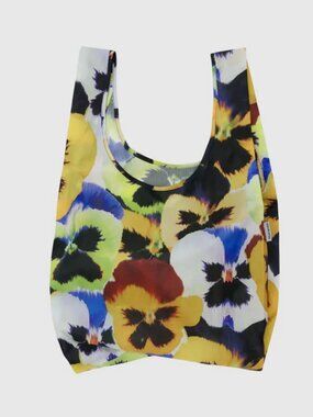 NWT BAGGU Julia Heuer Floral Standard Reusable Bag  - Pansy